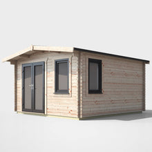 Load image into Gallery viewer, 44mm Chalet Log Cabin – uPVC Double Glazed Doors & Windows-Eclipse Fencing