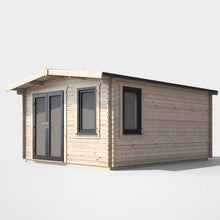 Load image into Gallery viewer, 44mm Chalet Log Cabin – uPVC Double Glazed Doors & Windows-Eclipse Fencing