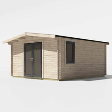 Load image into Gallery viewer, 44mm Chalet Log Cabin – uPVC Double Glazed Doors & Windows-Eclipse Fencing