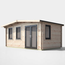 Load image into Gallery viewer, 44mm Chalet Log Cabin – uPVC Double Glazed Doors & Windows-Eclipse Fencing