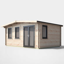 Load image into Gallery viewer, 44mm Chalet Log Cabin – uPVC Double Glazed Doors & Windows-Eclipse Fencing