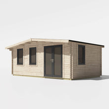 Load image into Gallery viewer, 44mm Chalet Log Cabin – uPVC Double Glazed Doors & Windows-Eclipse Fencing