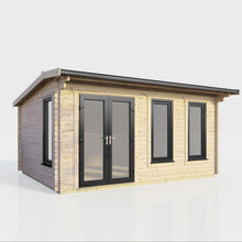 Load image into Gallery viewer, 44mm (Off-Set) Apex Log Cabin – Double Glazed uPVC Doors & Windows | Made in Britain-Eclipse Fencing
