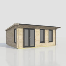 Load image into Gallery viewer, 44mm (Off-Set) Apex Log Cabin – Double Glazed uPVC Doors & Windows | Made in Britain-Eclipse Fencing