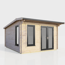 Load image into Gallery viewer, 44mm (Off-Set) Apex Log Cabin – Double Glazed uPVC Doors & Windows | Made in Britain-Eclipse Fencing