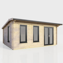 Load image into Gallery viewer, 44mm (Off-Set) Apex Log Cabin – Double Glazed uPVC Doors & Windows | Made in Britain-Eclipse Fencing