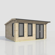 Load image into Gallery viewer, 44mm (Off-Set) Apex Log Cabin – Double Glazed uPVC Doors & Windows | Made in Britain-Eclipse Fencing