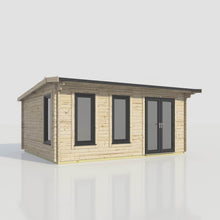 Load image into Gallery viewer, 44mm (Off-Set) Apex Log Cabin – Double Glazed uPVC Doors & Windows | Made in Britain-Eclipse Fencing