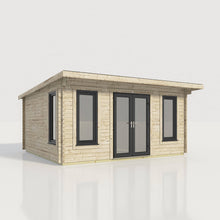 Load image into Gallery viewer, 44mm Pent Log Cabin – uPVC Double Glazed Doors & Windows | Made in Britain-Eclipse Fencing