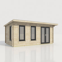 Load image into Gallery viewer, 44mm Pent Log Cabin – uPVC Double Glazed Doors & Windows | Made in Britain-Eclipse Fencing