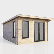 Load image into Gallery viewer, 44mm Pent Log Cabin – uPVC Double Glazed Doors & Windows.-Eclipse Fencing