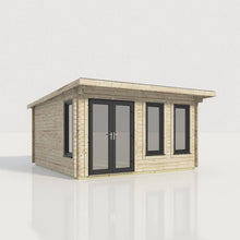 Load image into Gallery viewer, 44mm Pent Log Cabin – uPVC Double Glazed Doors & Windows.-Eclipse Fencing