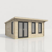 Load image into Gallery viewer, 44mm Pent Log Cabin – uPVC Double Glazed Doors & Windows.-Eclipse Fencing
