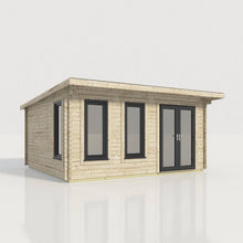 Load image into Gallery viewer, 44mm Pent Log Cabin – uPVC Double Glazed Doors & Windows.-Eclipse Fencing