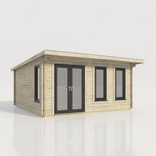 Load image into Gallery viewer, 44mm Pent Log Cabin – uPVC Double Glazed Doors & Windows.-Eclipse Fencing