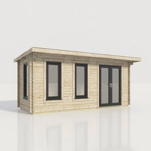 Load image into Gallery viewer, 44mm Pent Log Cabin – uPVC Double Glazed Doors & Windows.-Eclipse Fencing