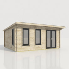 Load image into Gallery viewer, 44mm Pent Log Cabin – uPVC Double Glazed Doors & Windows.-Eclipse Fencing