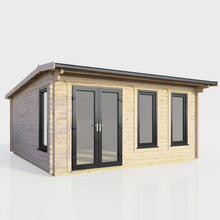 Load image into Gallery viewer, Apex Log Cabin 44mm (Off-Set) – Double Glazed uPVC Doors & Windows-Eclipse Fencing