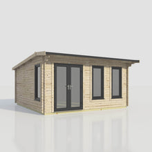 Load image into Gallery viewer, Apex Log Cabin 44mm (Off-Set) – Double Glazed uPVC Doors & Windows-Eclipse Fencing