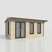 Load image into Gallery viewer, Apex Log Cabin 44mm (Off-Set) – Double Glazed uPVC Doors & Windows-Eclipse Fencing