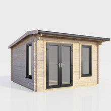 Load image into Gallery viewer, Apex Log Cabin 44mm (Off-Set) – Double Glazed uPVC Doors & Windows-Eclipse Fencing