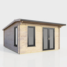 Load image into Gallery viewer, Apex Log Cabin 44mm (Off-Set) – Double Glazed uPVC Doors & Windows-Eclipse Fencing