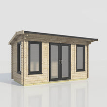 Load image into Gallery viewer, Apex Log Cabin 44mm (Off-Set) – Double Glazed uPVC Doors & Windows-Eclipse Fencing