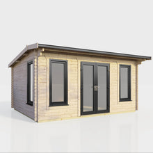 Load image into Gallery viewer, Apex Log Cabin 44mm (Off-Set) – Double Glazed uPVC Doors & Windows-Eclipse Fencing