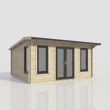 Load image into Gallery viewer, Apex Log Cabin 44mm (Off-Set) – Double Glazed uPVC Doors & Windows-Eclipse Fencing