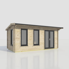 Load image into Gallery viewer, Apex Log Cabin 44mm (Off-Set) – Double Glazed uPVC Doors & Windows-Eclipse Fencing