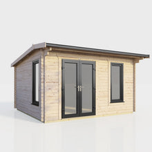 Load image into Gallery viewer, Apex Log Cabin 44mm (Off-Set) – Double Glazed uPVC Doors & Windows-Eclipse Fencing