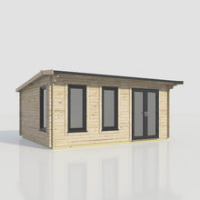 Load image into Gallery viewer, Apex Log Cabin 44mm (Off-Set) – Double Glazed uPVC Doors & Windows-Eclipse Fencing