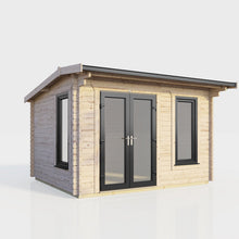 Load image into Gallery viewer, Apex Log Cabin 44mm (Off-Set) – Double Glazed uPVC Doors & Windows-Eclipse Fencing