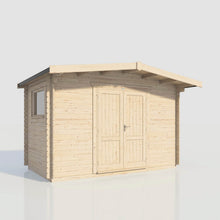 Load image into Gallery viewer, Chalet Workshop Log Cabin – 28mm Scandinavian Timber, Double Glazed, EPDM Roo-Eclipse Fencing