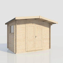Load image into Gallery viewer, Chalet Workshop Log Cabin – 28mm Scandinavian Timber, Double Glazed, EPDM Roo-Eclipse Fencing