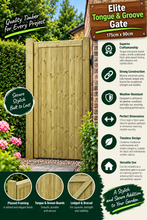 Load image into Gallery viewer, Elite Tongue & Groove Gate 1750mm x 900mm – Durable, Stylish, and Secure Garden Gate-Eclipse Fencing