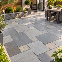 Load image into Gallery viewer, Kandla Grey Patio Pack Calibrated 22mm – Premium Natural Stone Paving-Eclipse Fencing