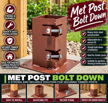 Load image into Gallery viewer, MetPosts Bolt Down – Stable, Easy Post Supports-Eclipse Fencing
