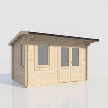 Load image into Gallery viewer, (Off-Set) Apex Log Cabin – 28mm Scandinavian Timber, Double Glazed, EPDM Roof, Made in Britain-Eclipse Fencing
