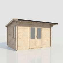 Load image into Gallery viewer, (Off-Set) Apex Log Cabin – 28mm Scandinavian Timber, Double Glazed, EPDM Roof, Made in Britain-Eclipse Fencing