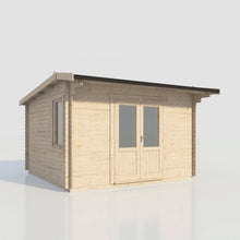 Load image into Gallery viewer, (Off-Set) Apex Log Cabin – 28mm Scandinavian Timber, Double Glazed, EPDM Roof, Made in Britain-Eclipse Fencing