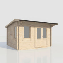Load image into Gallery viewer, (Off-Set) Apex Log Cabin – 28mm Scandinavian Timber, Double Glazed, EPDM Roof, Made in Britain-Eclipse Fencing