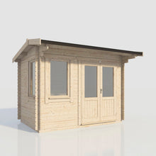 Load image into Gallery viewer, (Off-Set) Apex Log Cabin – 28mm Scandinavian Timber, Double Glazed, EPDM Roof, Made in Britain-Eclipse Fencing