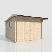 Load image into Gallery viewer, (Off-Set) Apex Workshop Log Cabin – 28mm Scandinavian Timber, Double Glazed, EPDM Roof, Made in Britain-Eclipse Fencing