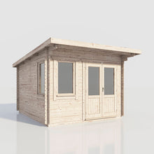Load image into Gallery viewer, Pent Log Cabin – 28mm Scandinavian Timber, Double Glazed, EPDM Roof | Made in Britain-Eclipse Fencing