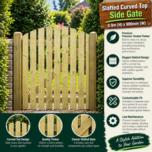 Load image into Gallery viewer, Pressure Treated Slatted Curved Top Side Gate – Durable & Stylish Garden Access-Eclipse Fencing