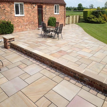 Load image into Gallery viewer, Sawn Buff 4 Mixed Size Polished & Honed Paving – Premium Natural Stone-Eclipse Fencing