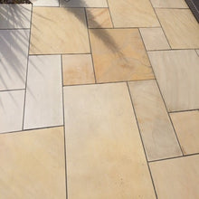 Load image into Gallery viewer, Sawn Mint 4 Sizes Patio Pack – Premium Natural Stone Paving-Eclipse Fencing