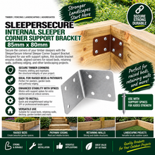 Load image into Gallery viewer, SleeperSecure Internal Sleeper Corner Support Bracket – Strong & Reliable Timber Corner Reinforcement-Eclipse Fencing