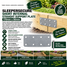 Load image into Gallery viewer, SleeperSecure Short Internal Sleeper Straight Flat Support Plate – Strong & Reliable Timber Fixing-Eclipse Fencing